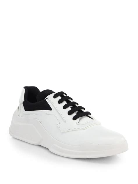 prada mens white shoes|Prada shoes white sneakers.